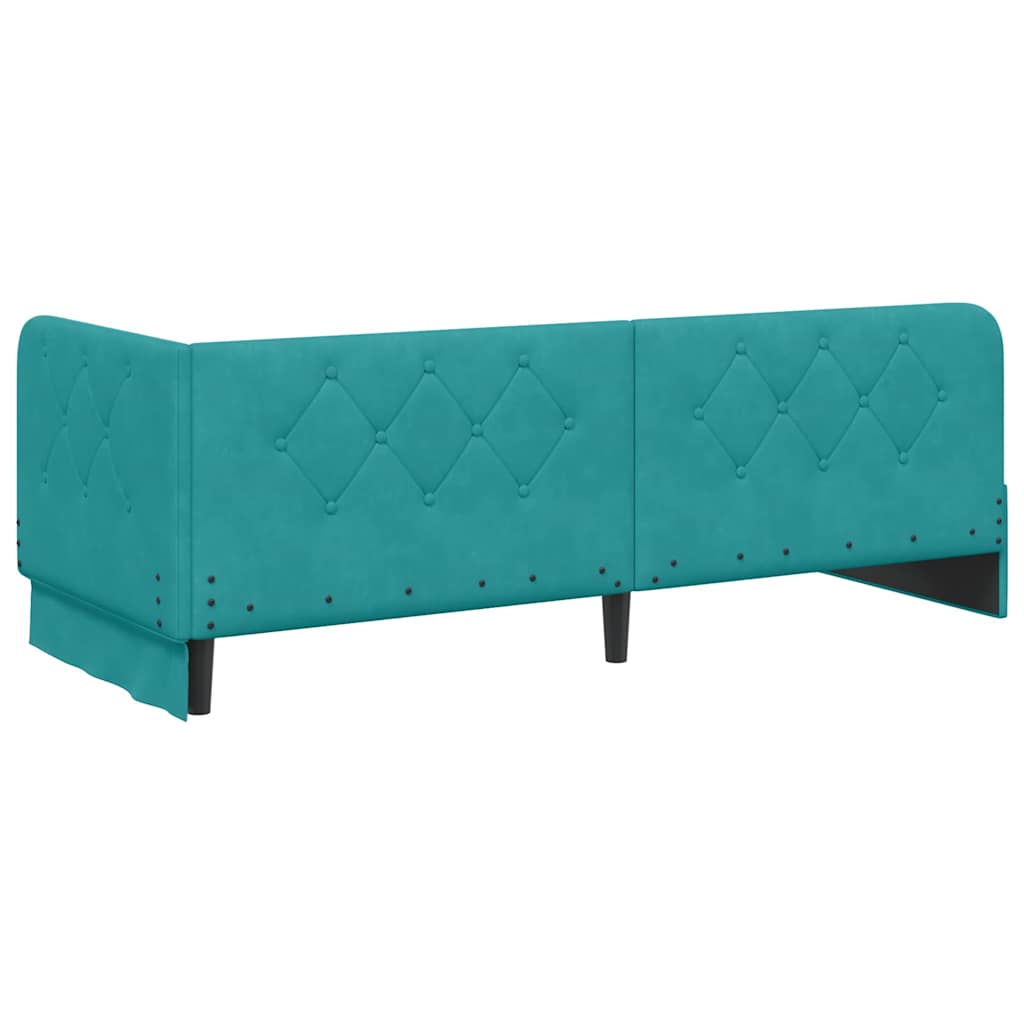 Kutni okvir kreveta Tirkizna 80 x 200 cm Baršun
