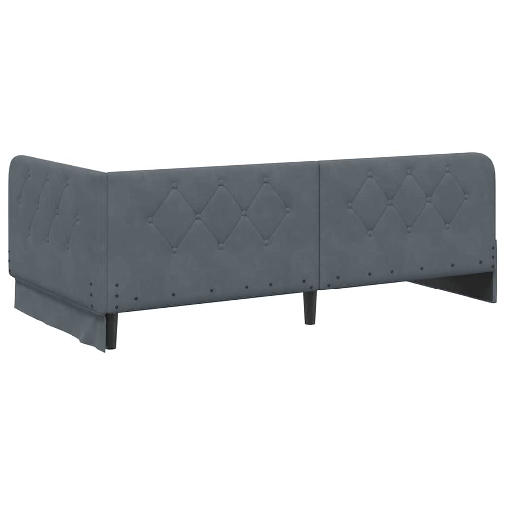 Kutni okvir kreveta Tamno siva 100 x 200 cm Baršun