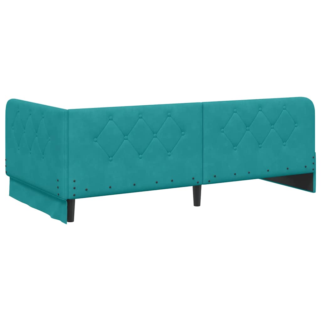Kutni okvir kreveta Tirkizna 100 x 200 cm Baršun