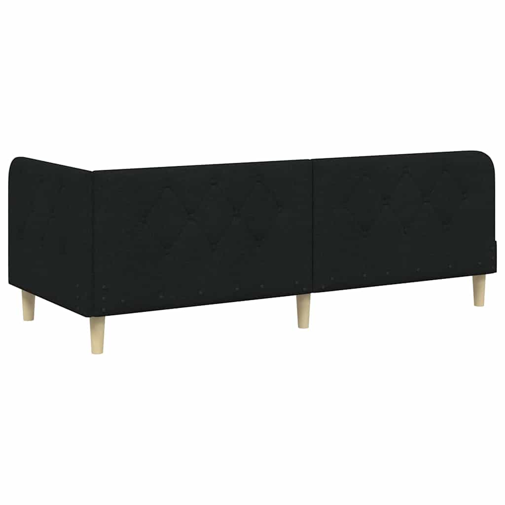 Kutni okvir kreveta Crna 80 x 200 cm tkanina