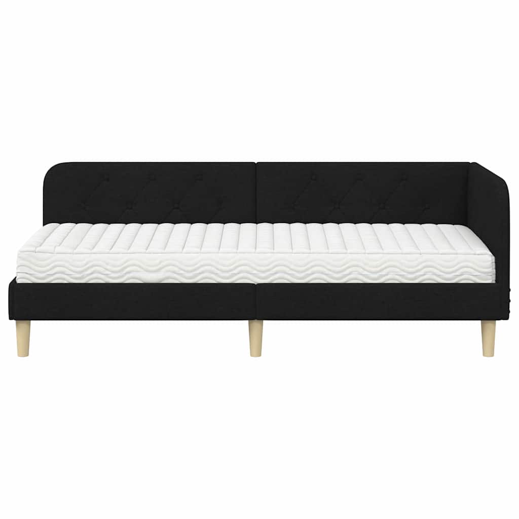 Kutni okvir kreveta Crna 80 x 200 cm tkanina