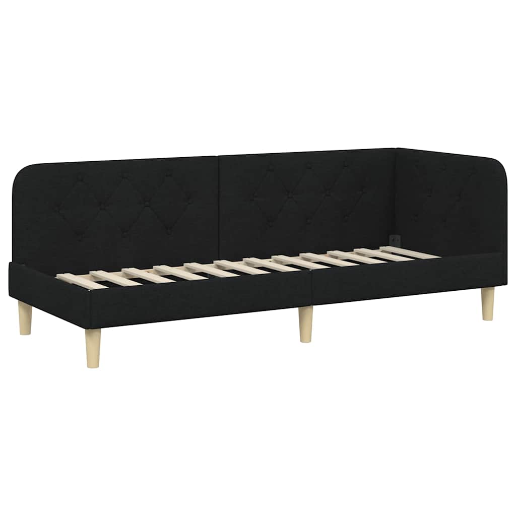 Kutni okvir kreveta Crna 80 x 200 cm tkanina