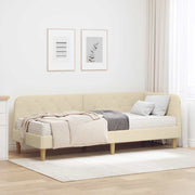 Kutni okvir kreveta Krema 80 x 200 cm tkanina