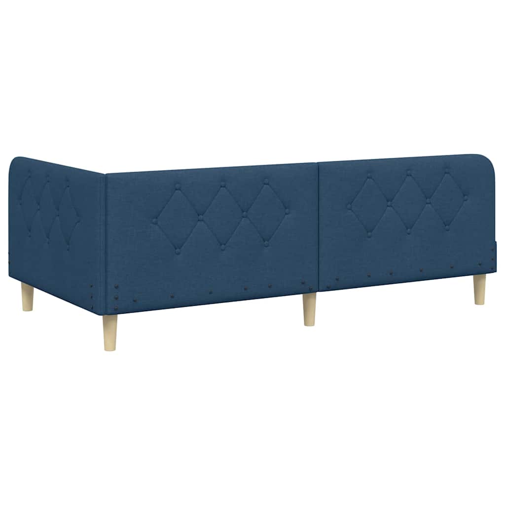 Kutni okvir kreveta Plava 90 x 190 cm tkanina