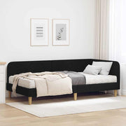 Kutni okvir kreveta Crna 90 x 200 cm tkanina