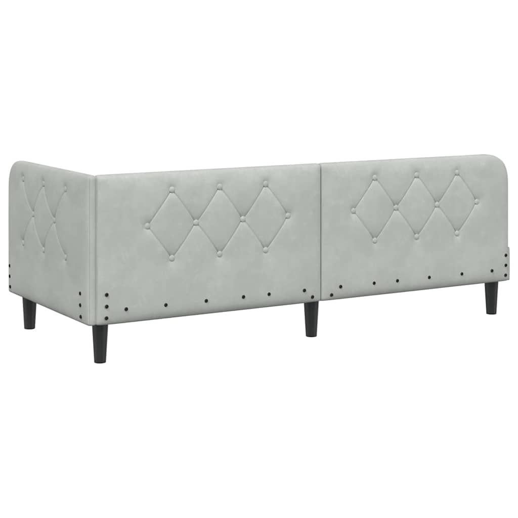 Kutni okvir kreveta Svijetlo siva 80 x 200 cm Baršun