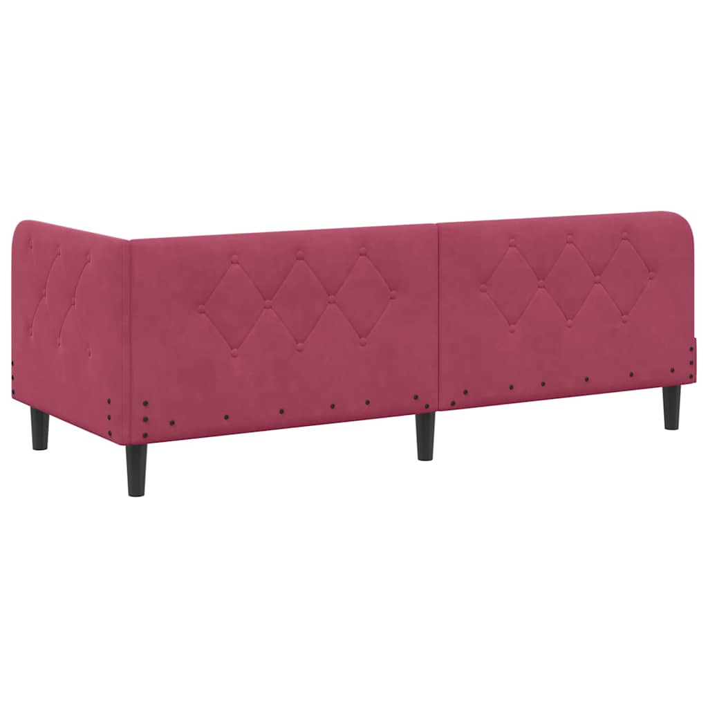 Kutni okvir kreveta Vinska crvena 80 x 200 cm Baršun