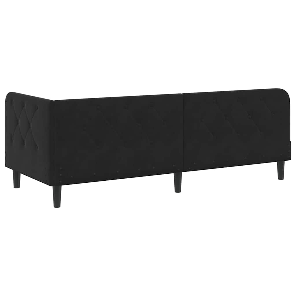Kutni okvir kreveta Crna 80 x 200 cm Baršun