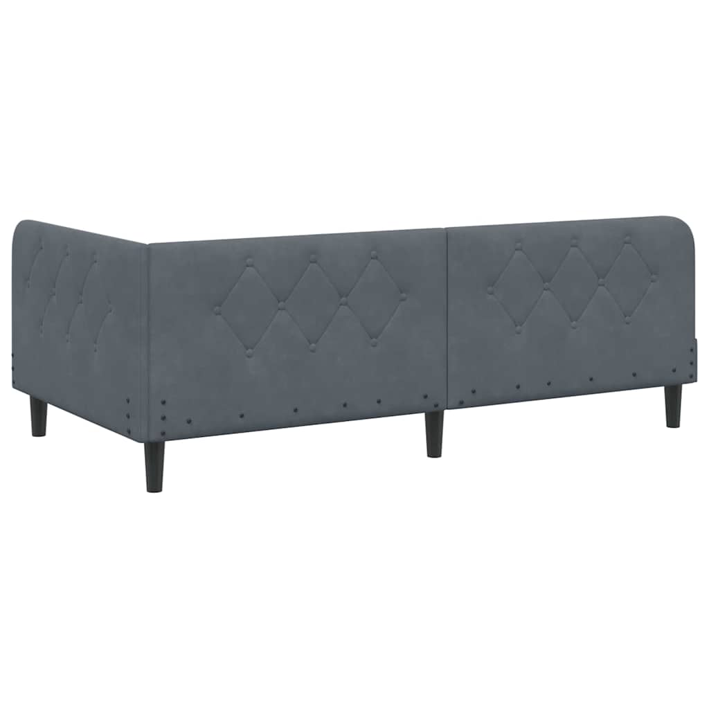 Kutni okvir kreveta Tamno siva 90 x 190 cm Baršun