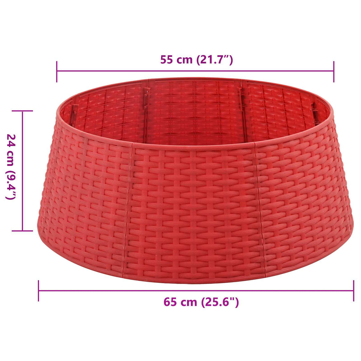 BožićnaSuknjazaDrvce Crvena Ø 65 x 24 cm Plastika