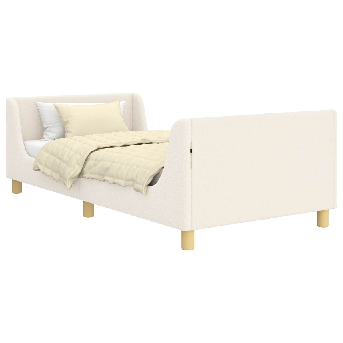 Krevet za djecu s uzglavljem Krema 80 x 200 cm Vuna