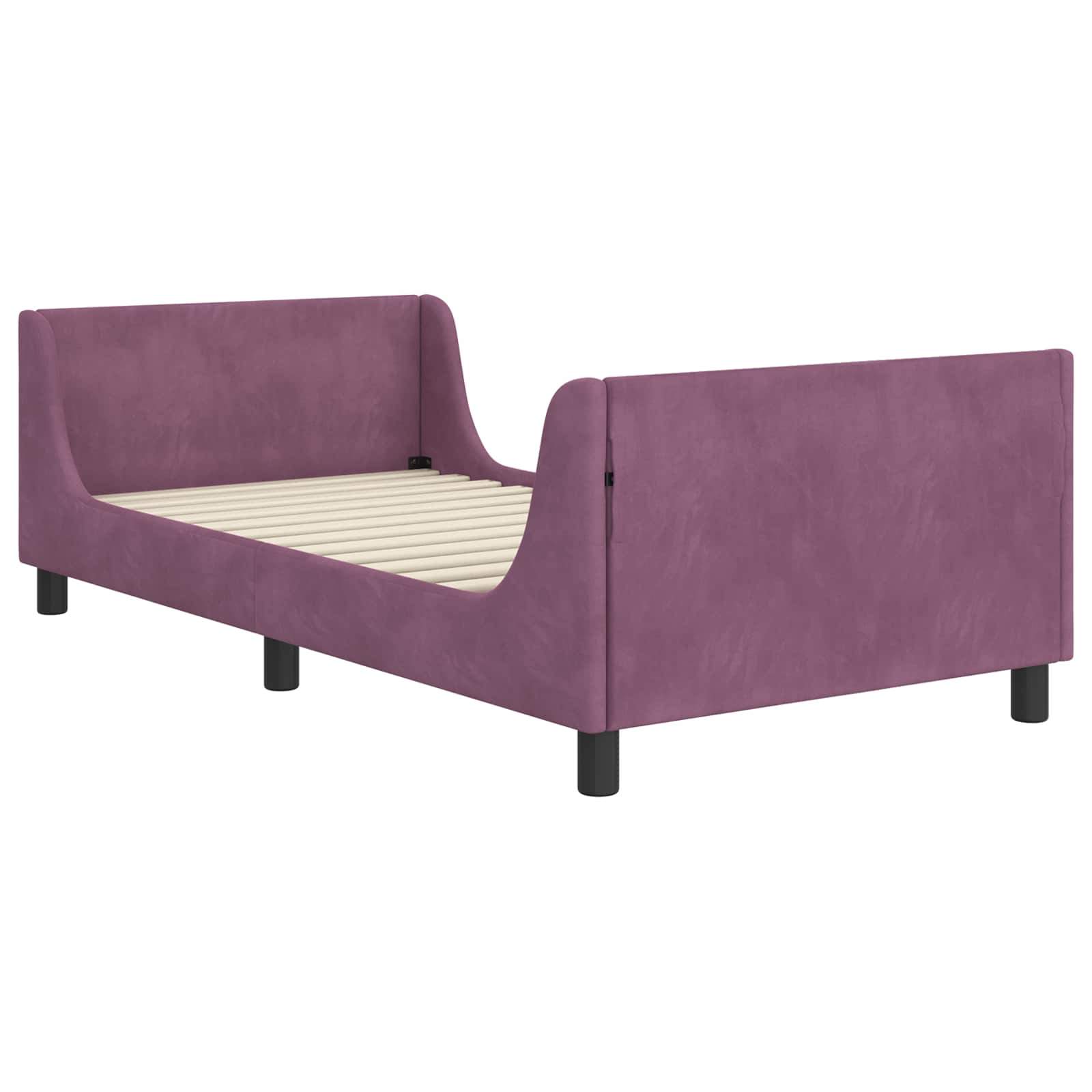 Krevet za djecu s uzglavljem Ljubičasta 80 x 200 cm Baršun
