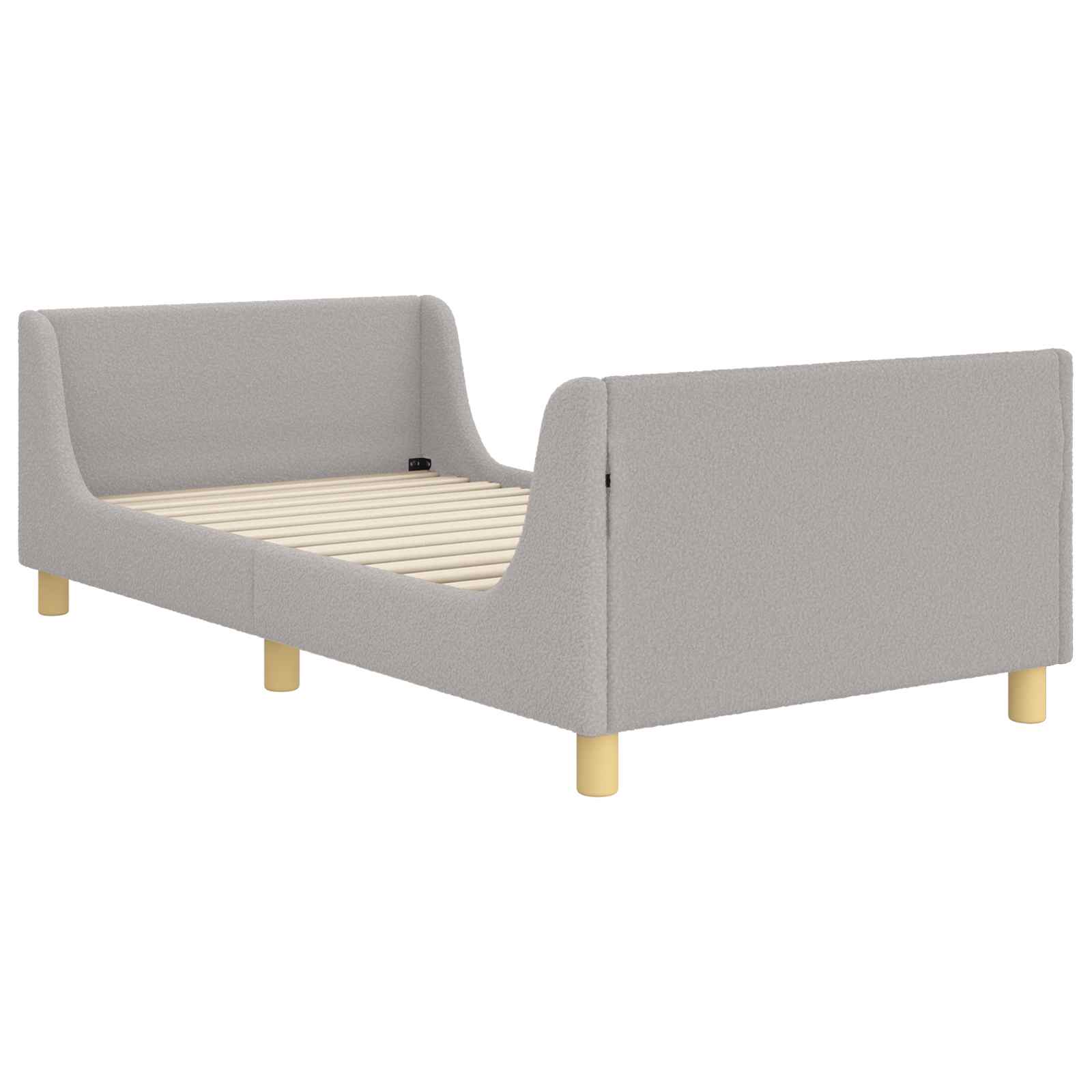 Krevet za djecu s uzglavljem Svijetlo siva 90 x 190 cm Vuna