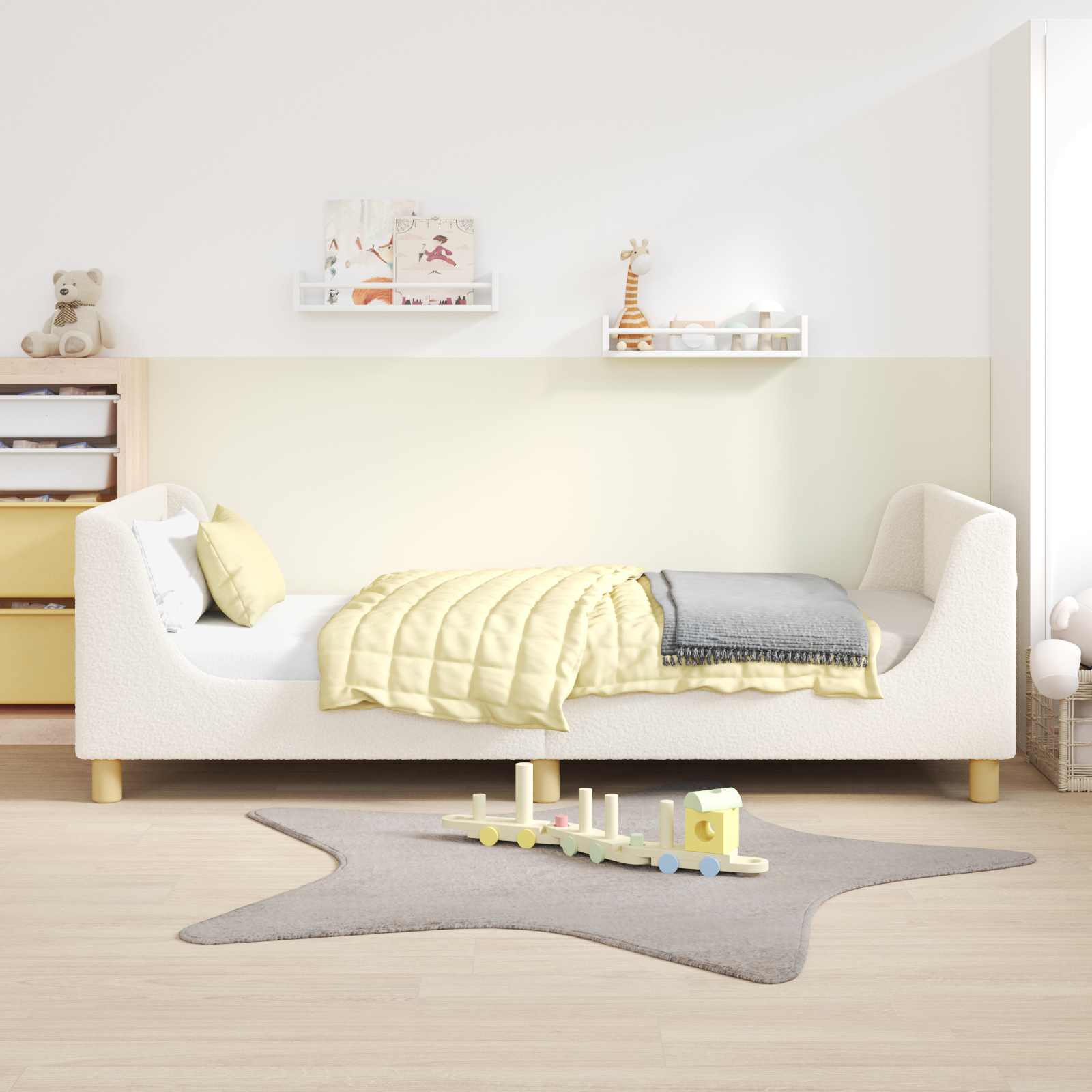 Krevet za djecu s uzglavljem Krema 90 x 200 cm Vuna