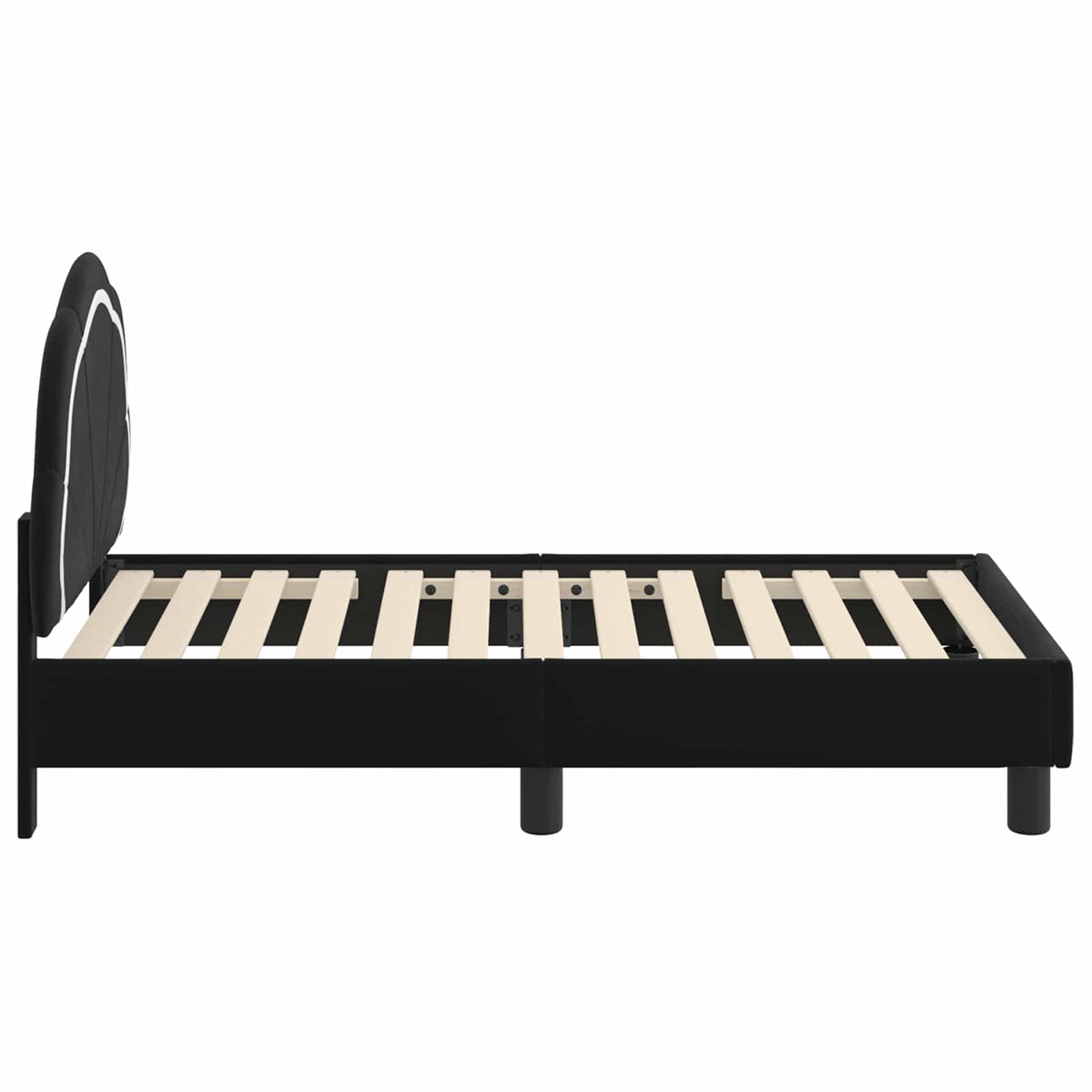 Okvir kreveta za malu djecu s naslonom Crna 70 x 140 cm Baršun
