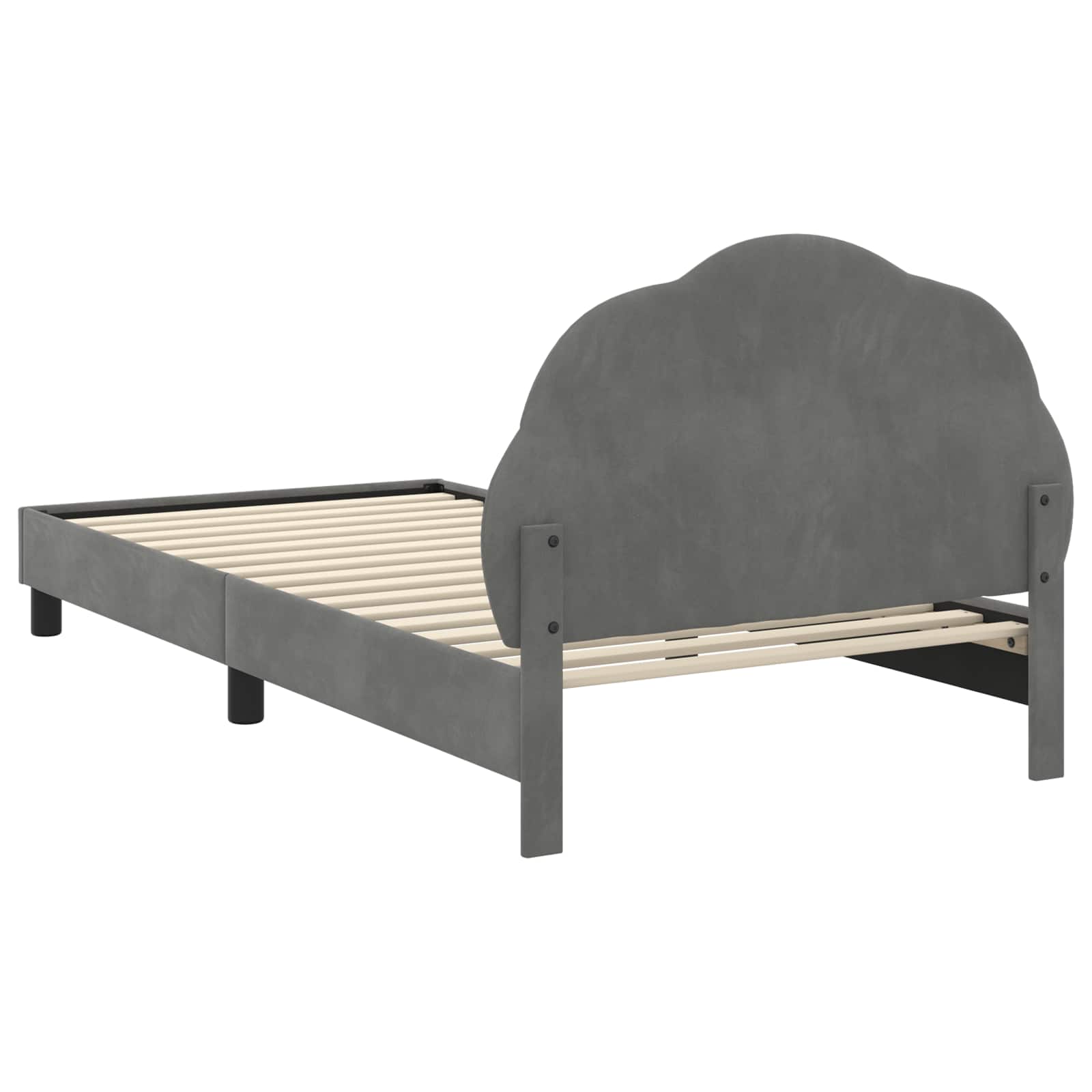 Krevet za djecu s uzglavljem Tamno siva 90 x 200 cm Baršun