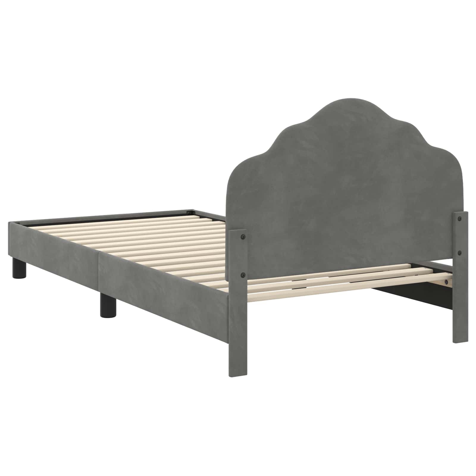 Krevet za djecu s uzglavljem Tamno siva 90 x 190 cm Baršun