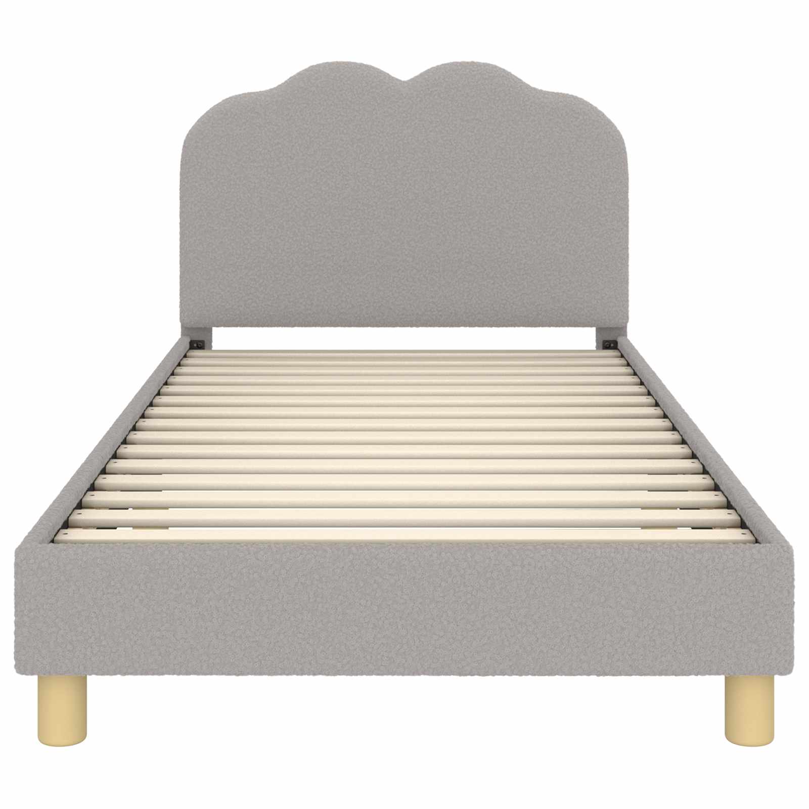 Krevet za djecu s uzglavljem Svjetlosiva 80x200 cm Bouclé