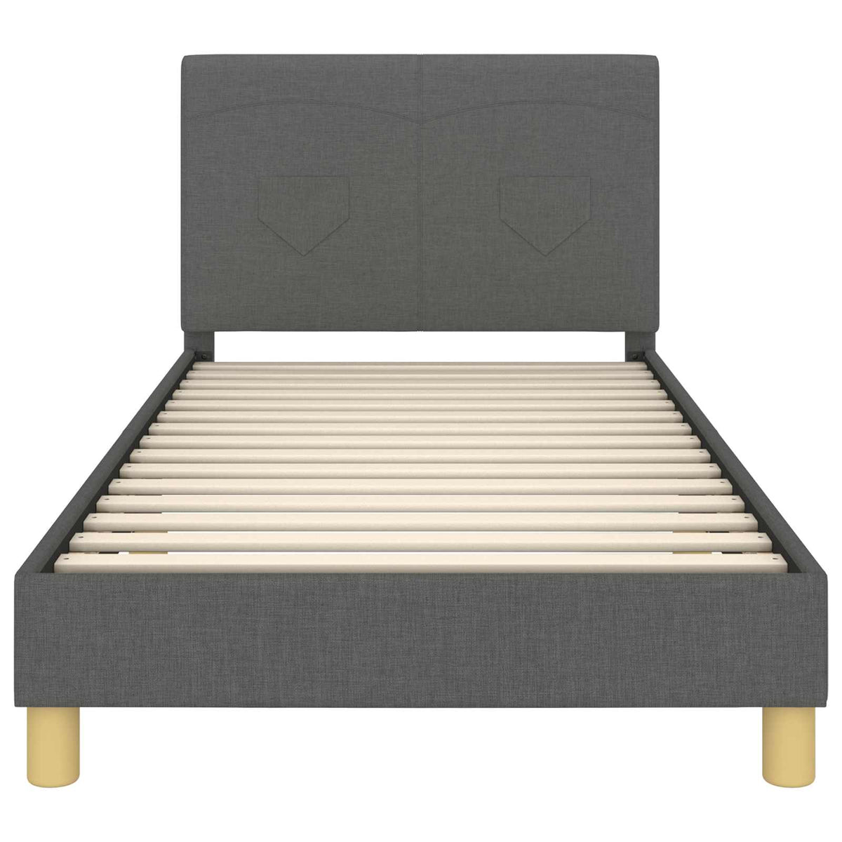 Krevet za djecu s uzglavljem Tamno siva 80 x 200 cm tkanina