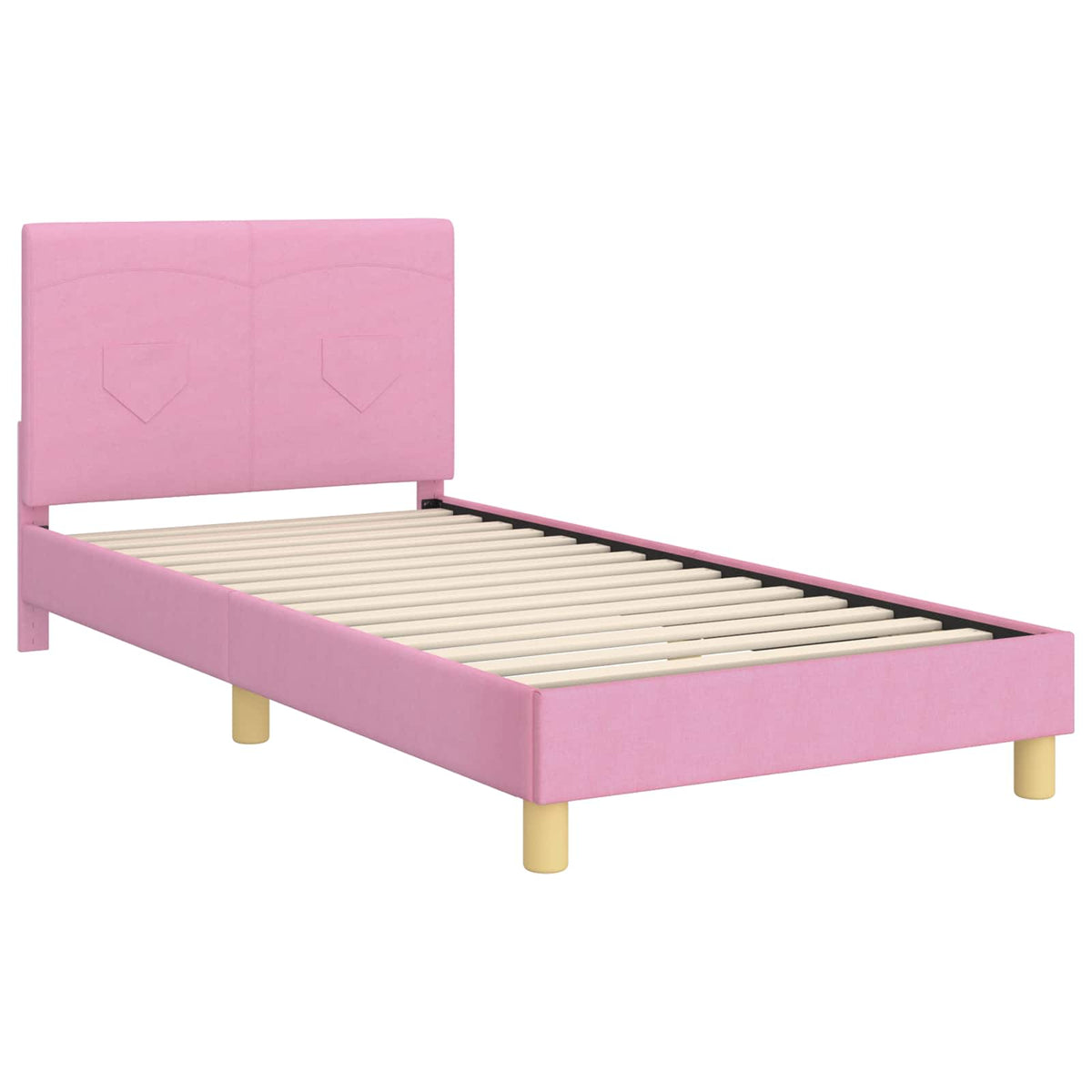 Krevet za djecu s uzglavljem Ružičasta 80 x 200 cm tkanina