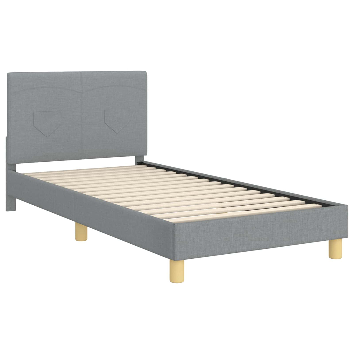Krevet za djecu s uzglavljem Svijetlo siva 90 x 200 cm tkanina