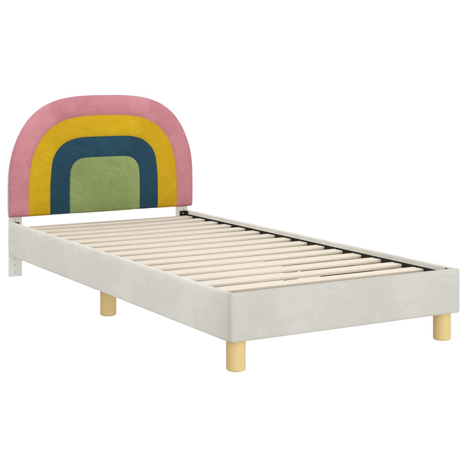 Krevet za djecu s uzglavljem Krema 80 x 200 cm Baršun