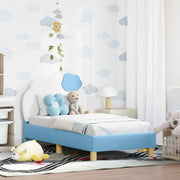 Okvir kreveta za malu djecu s naslonom Plava 70 x 140 cm PU