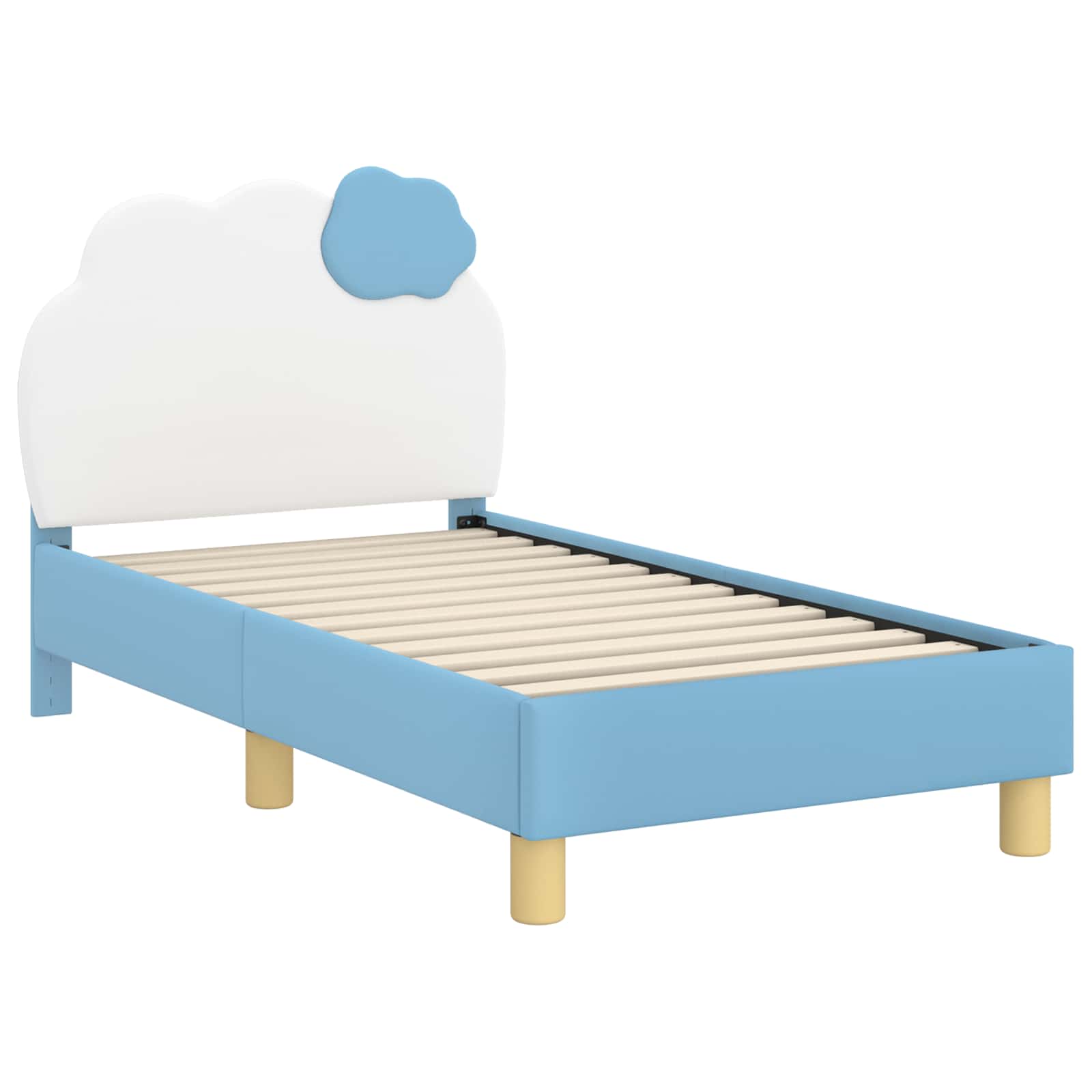 Okvir kreveta za malu djecu s naslonom Plava 70 x 140 cm PU