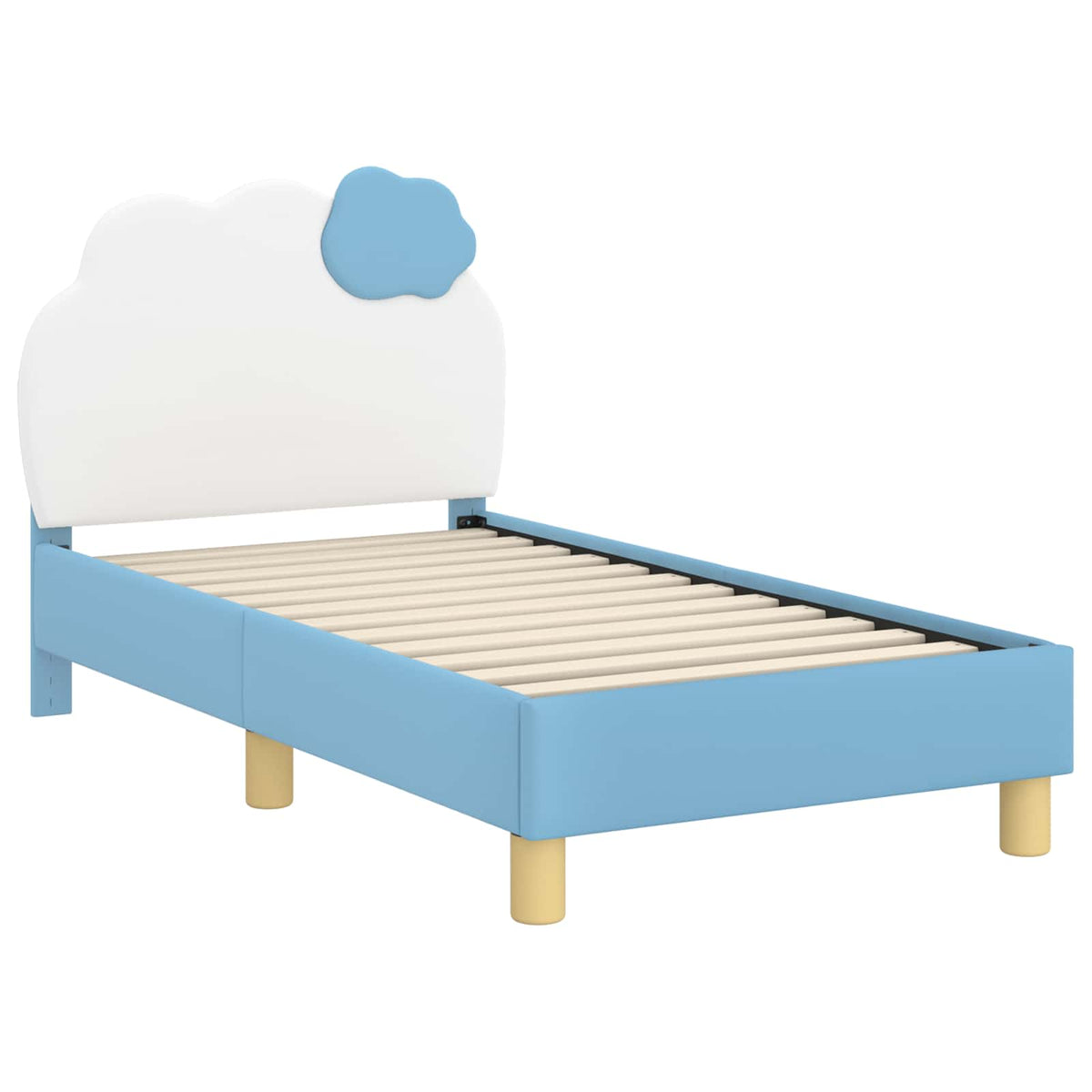 Okvir kreveta za malu djecu s naslonom Plava 70 x 140 cm PU