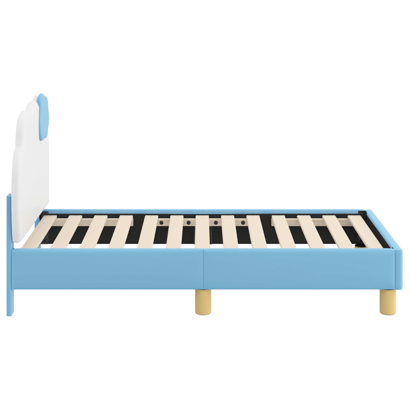 Okvir kreveta za malu djecu s naslonom Plava 70 x 140 cm PU