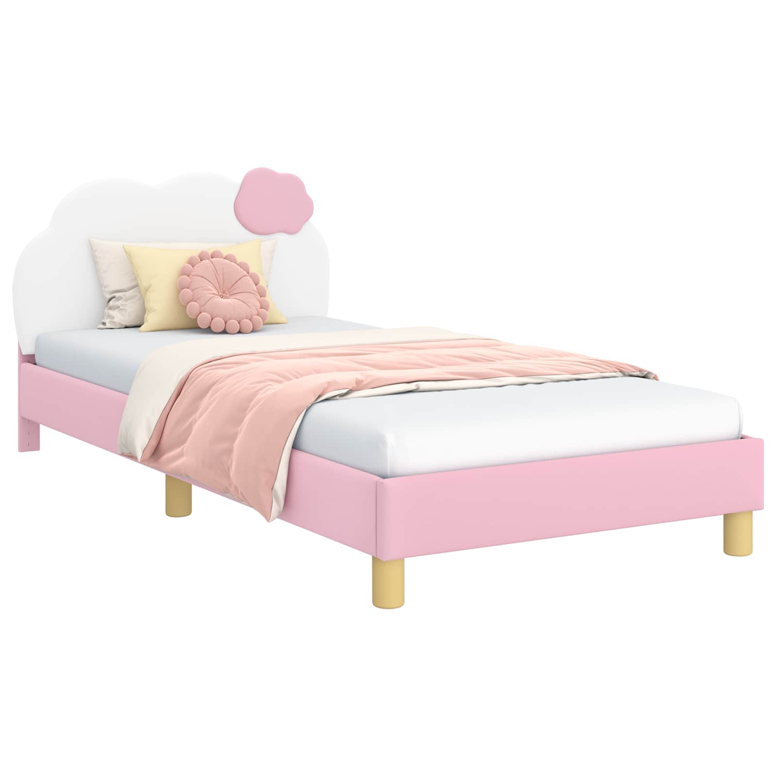 Krevet za djecu s uzglavljem Ružičasta 80 x 200 cm PU