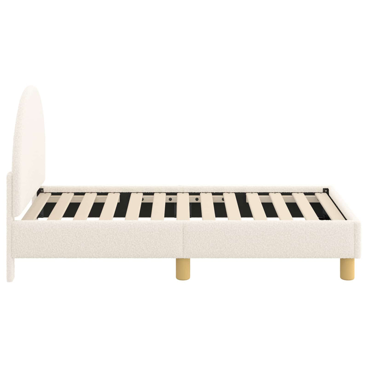 Okvir kreveta za malu djecu s naslonom Krem 70 x 140 cm Bouclé