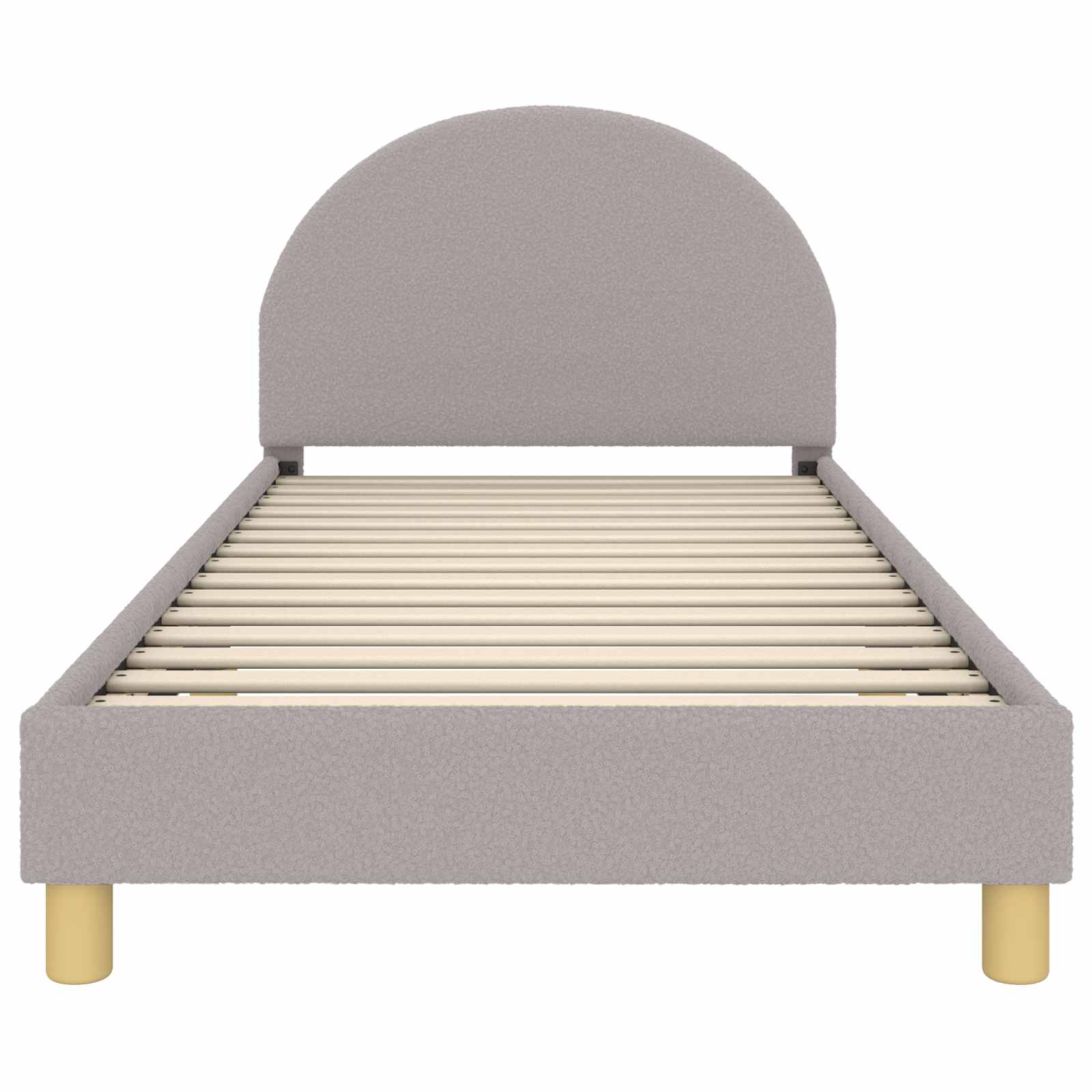 Krevet za djecu s uzglavljem Svjetlosiva 90 x 190 cm Bouclé