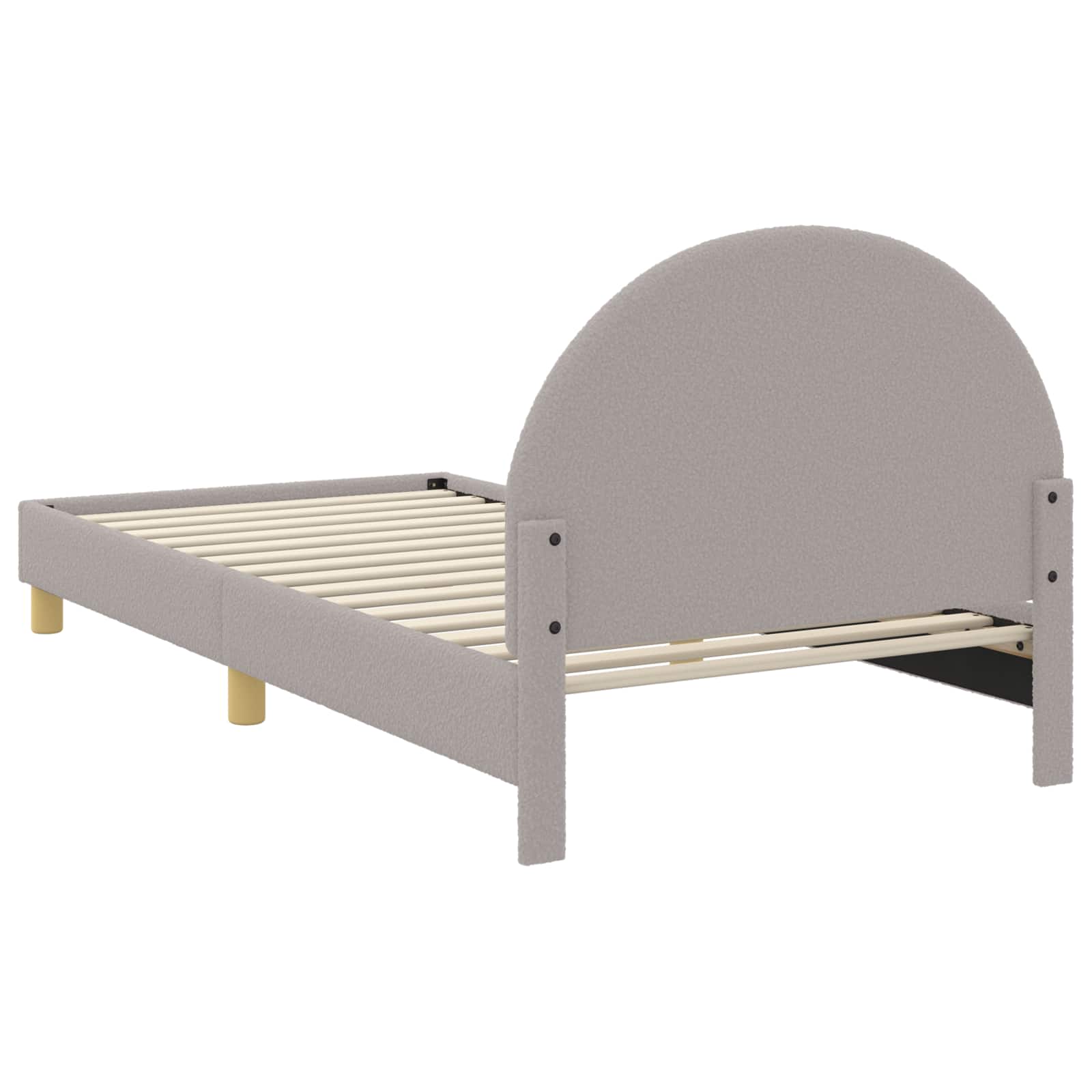Krevet za djecu s uzglavljem Svjetlosiva 90 x 200 cm Bouclé