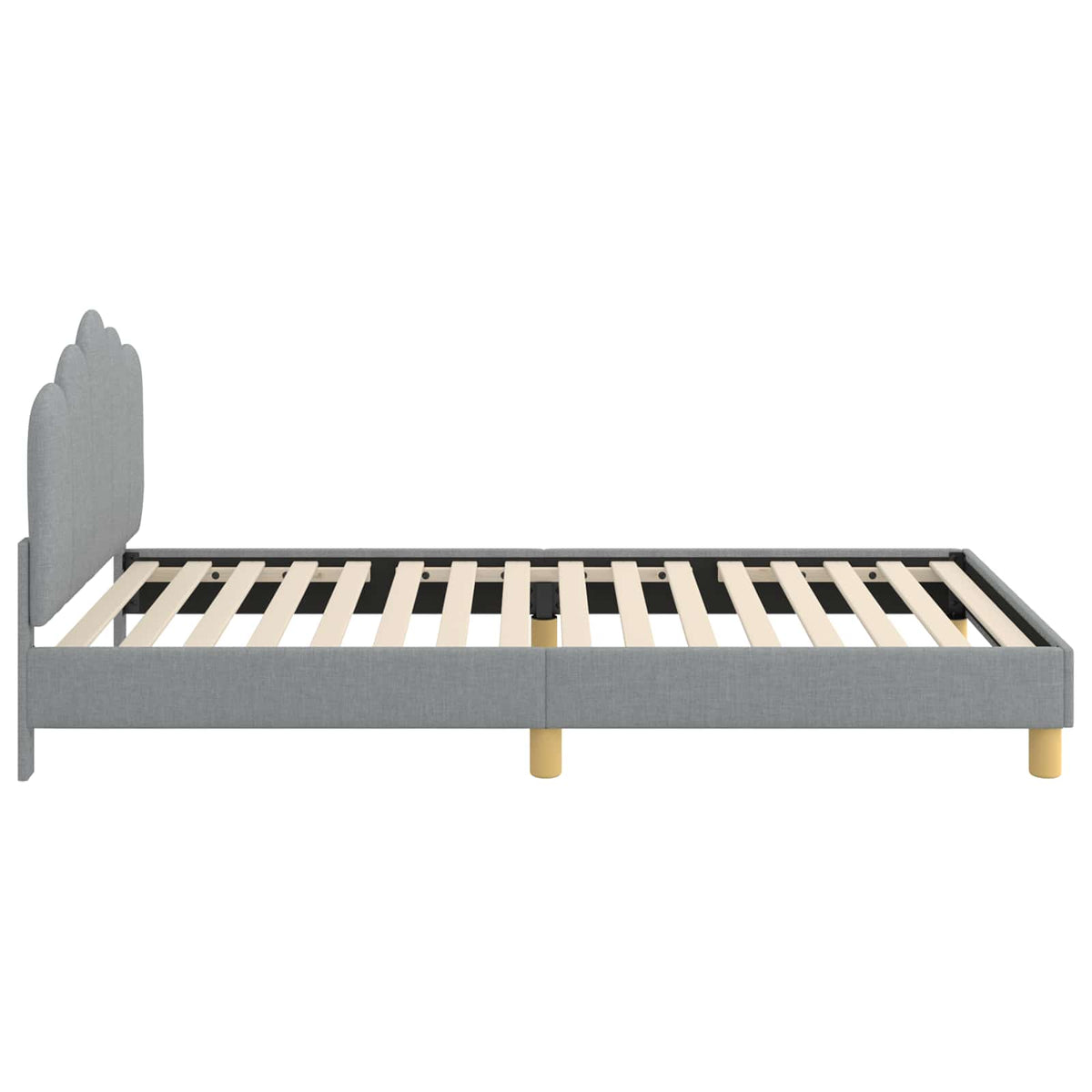 Krevet za djecu s uzglavljem Svjetlosiva 80 x 200 cm Tkanina