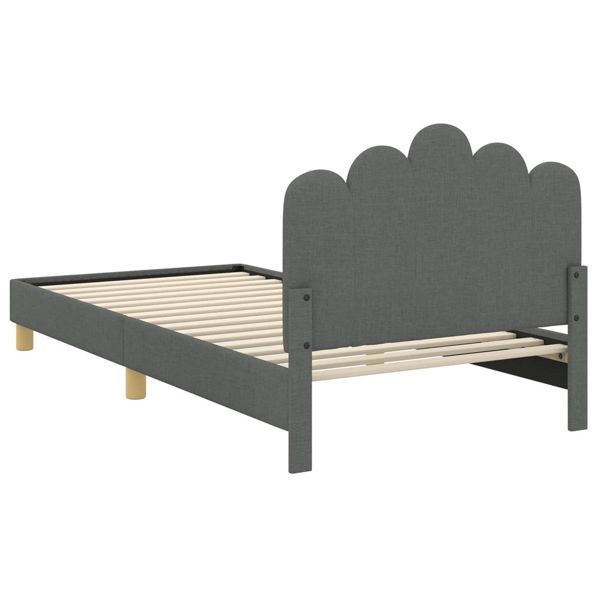 Krevet za djecu s uzglavljem Tamno siva 80 x 200 cm tkanina