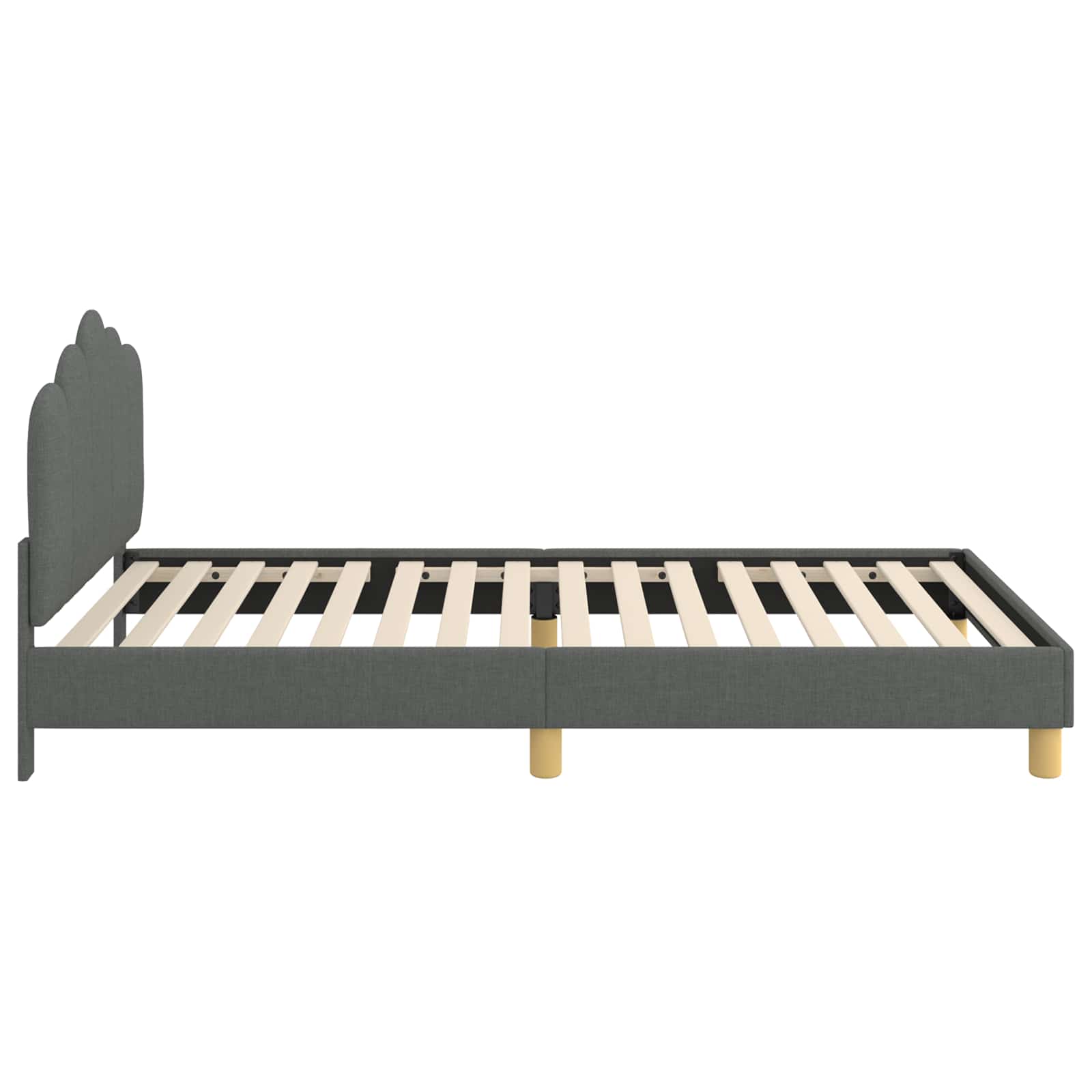 Krevet za djecu s uzglavljem Tamnosiva 90 x 190 cm Tkanina