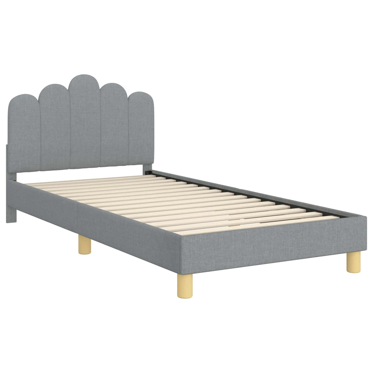 Krevet za djecu s uzglavljem Svijetlo siva 90 x 200 cm tkanina