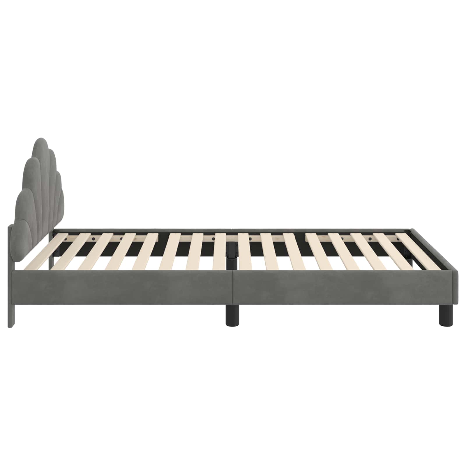 Krevet za djecu s uzglavljem Tamno siva 90 x 190 cm Baršun