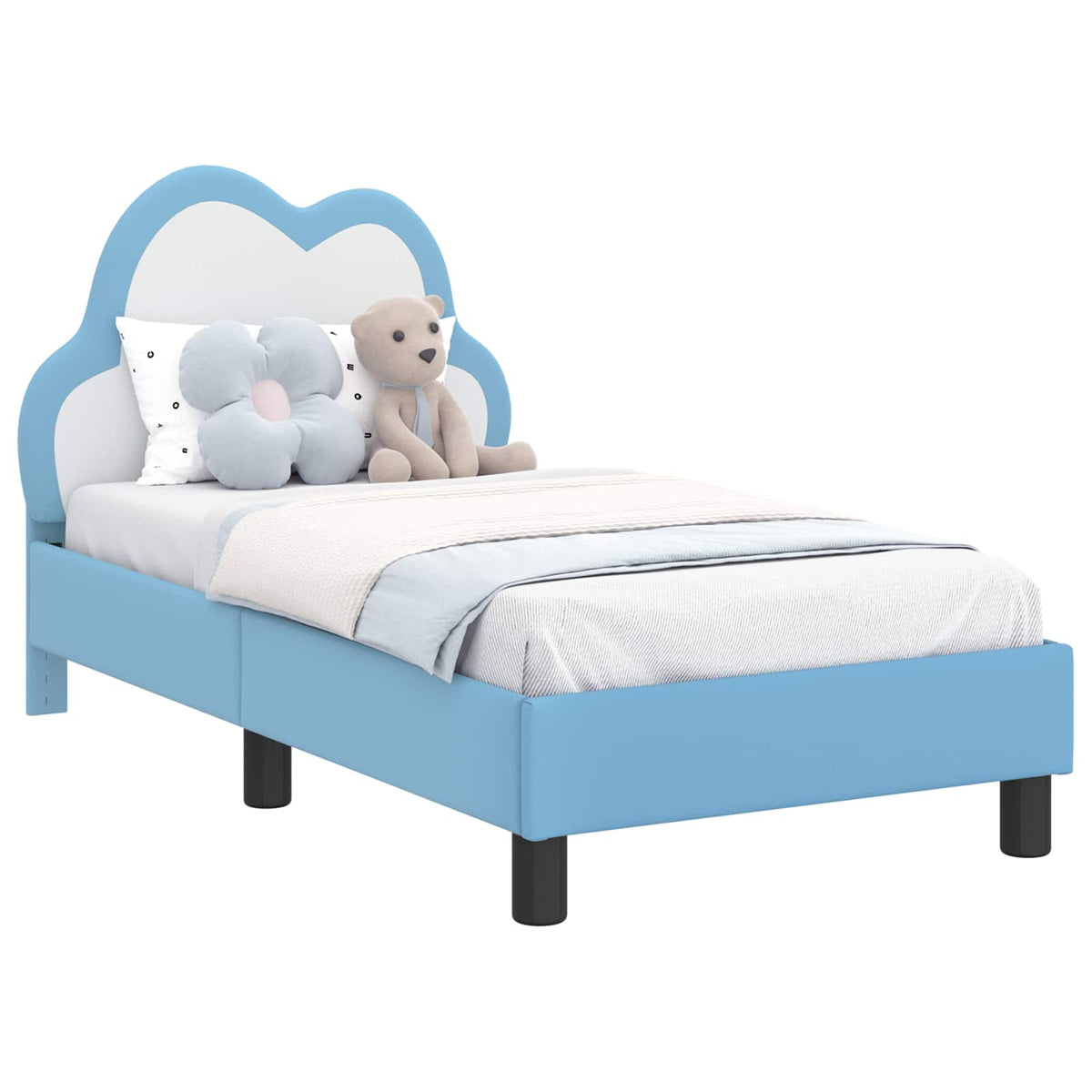 Okvir kreveta za malu djecu s naslonom Plava 70 x 140 cm PU