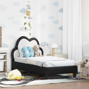 Okvir kreveta za malu djecu s naslonom Crna 70 x 140 cm PU