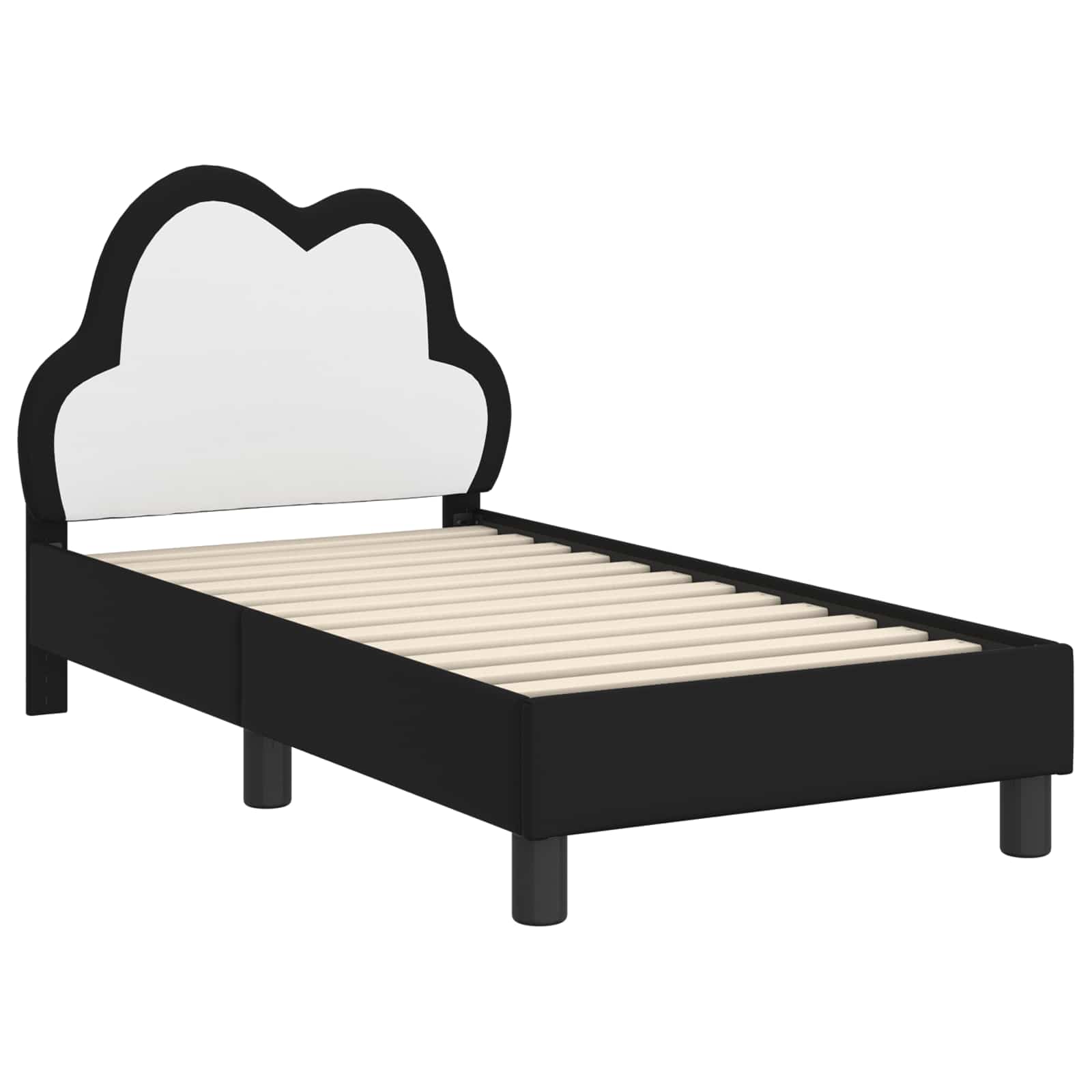 Okvir kreveta za malu djecu s naslonom Crna 70 x 140 cm PU