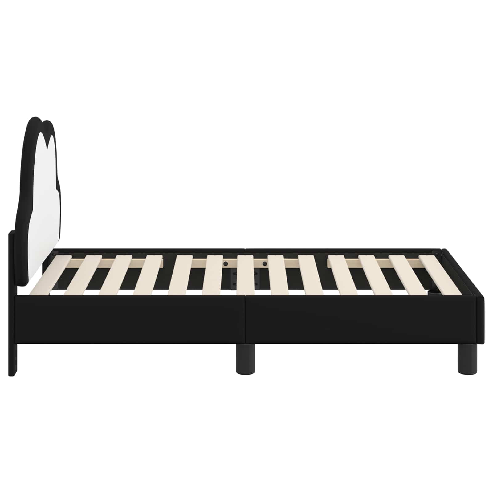 Okvir kreveta za malu djecu s naslonom Crna 70 x 140 cm PU