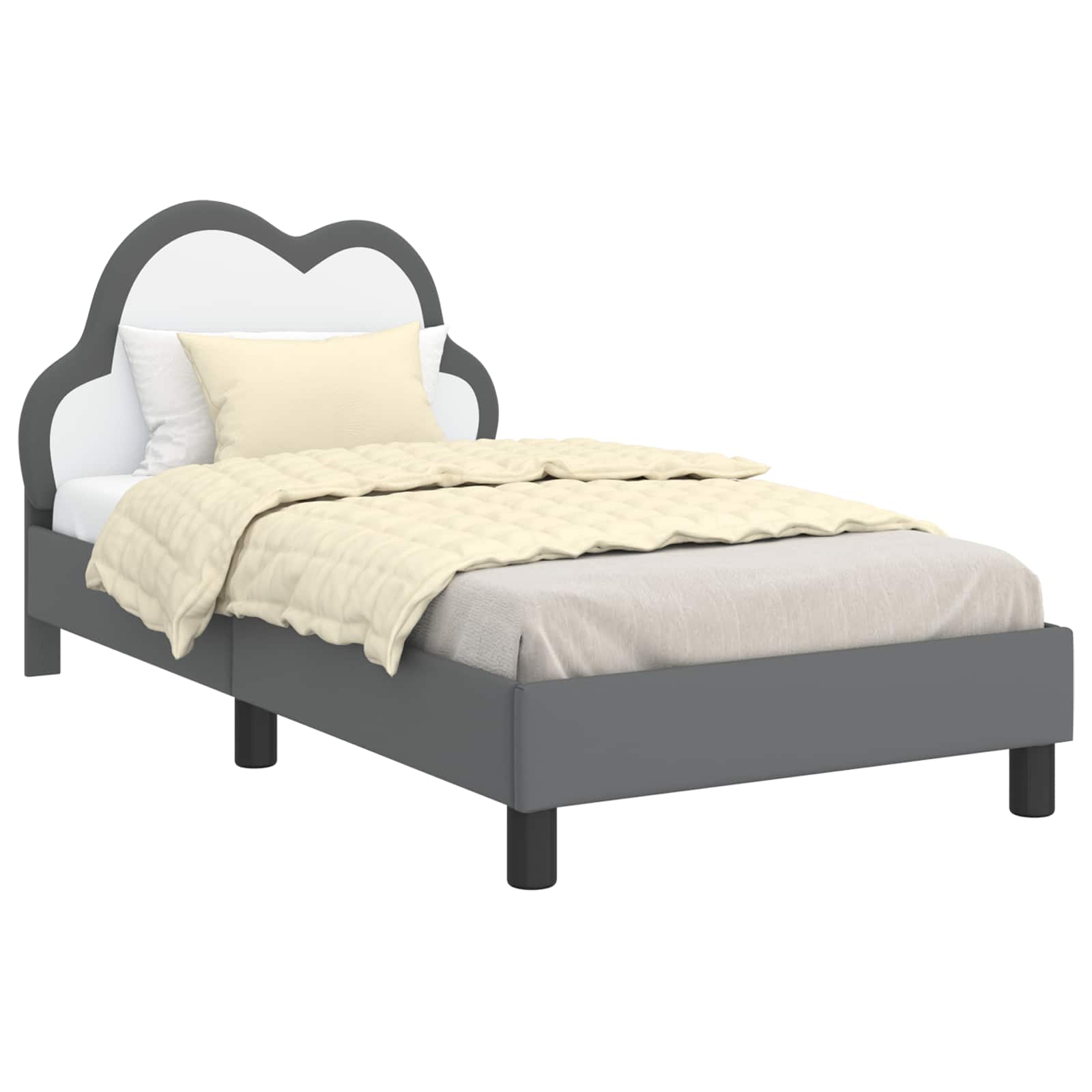 Krevetna konstrukcija s uzglavljem Svijetlo siva 80 x 160 cm PU