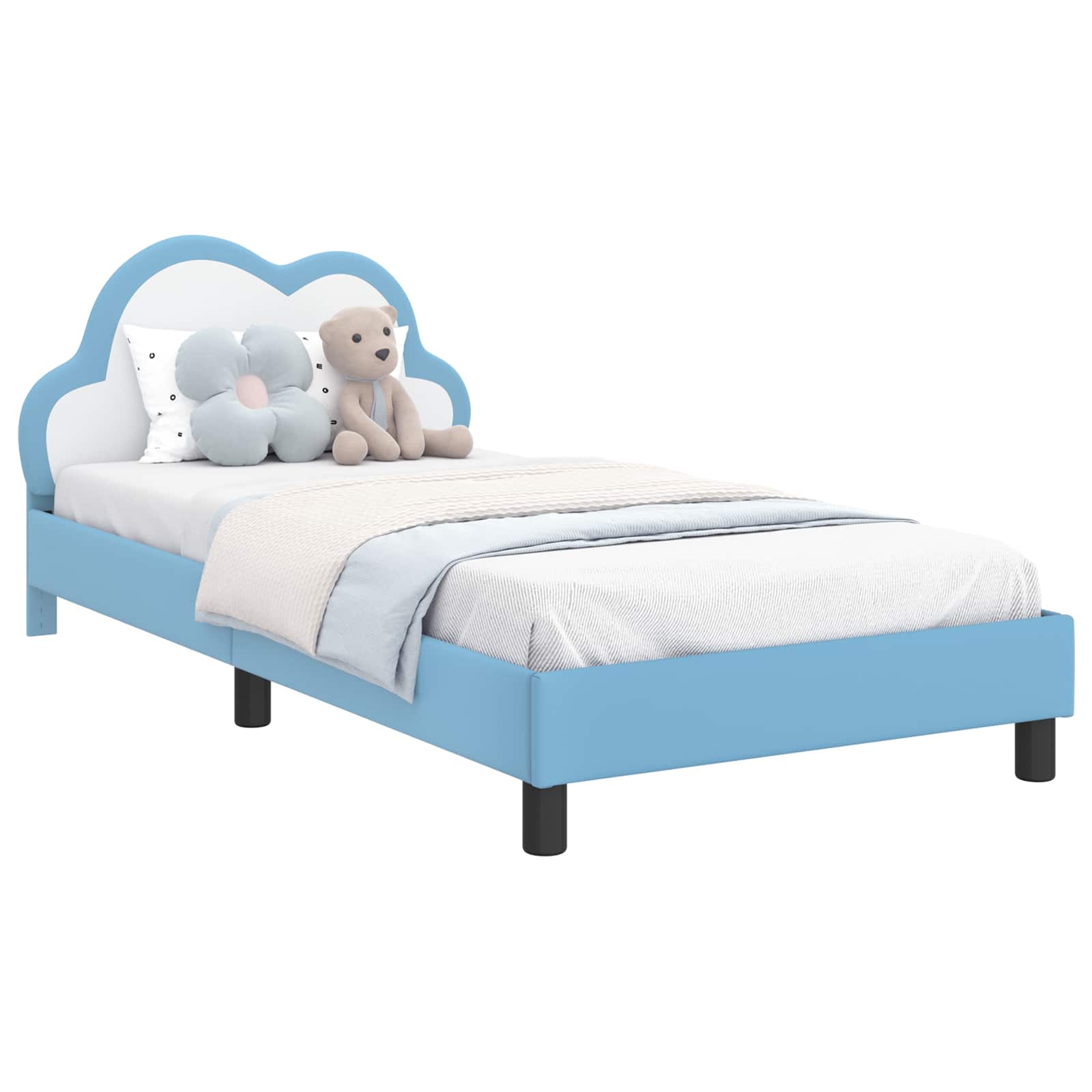 Krevetna konstrukcija s uzglavljem Plava 80 x 200 cm PU