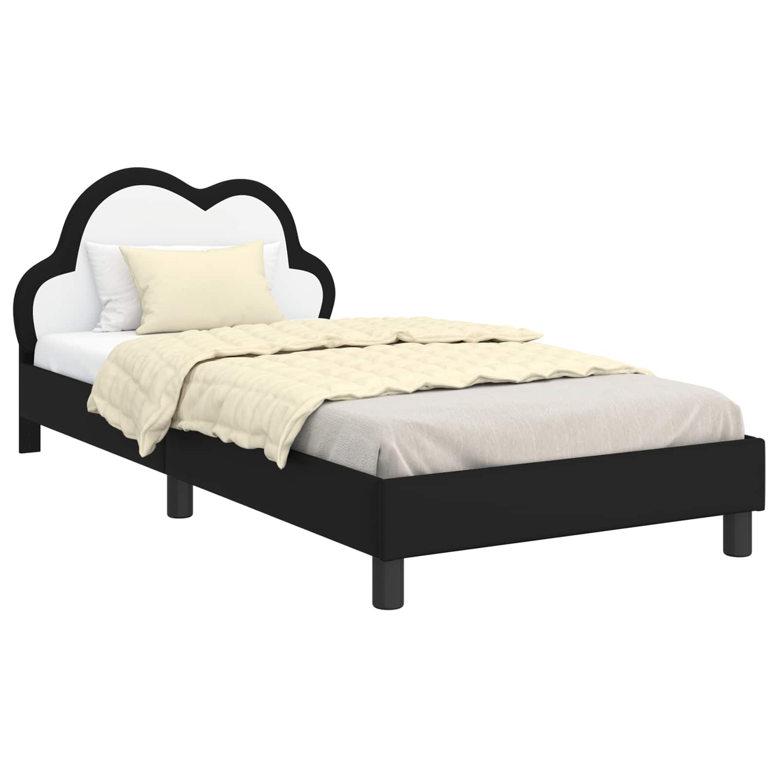 Krevetna konstrukcija s uzglavljem Crna 80 x 200 cm PU