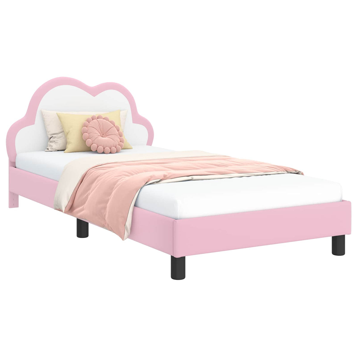Krevet za djecu s uzglavljem Ružičasta 90 x 190 cm PU