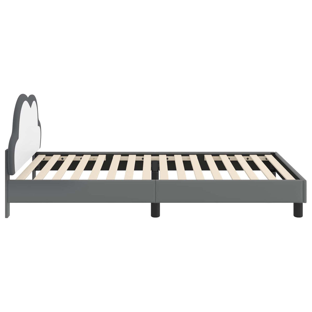 Krevetna konstrukcija s uzglavljem Svijetlo siva 90 x 190 cm PU