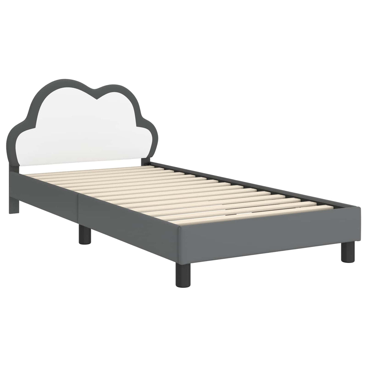 Krevetna konstrukcija s uzglavljem Svijetlo siva 90 x 200 cm PU
