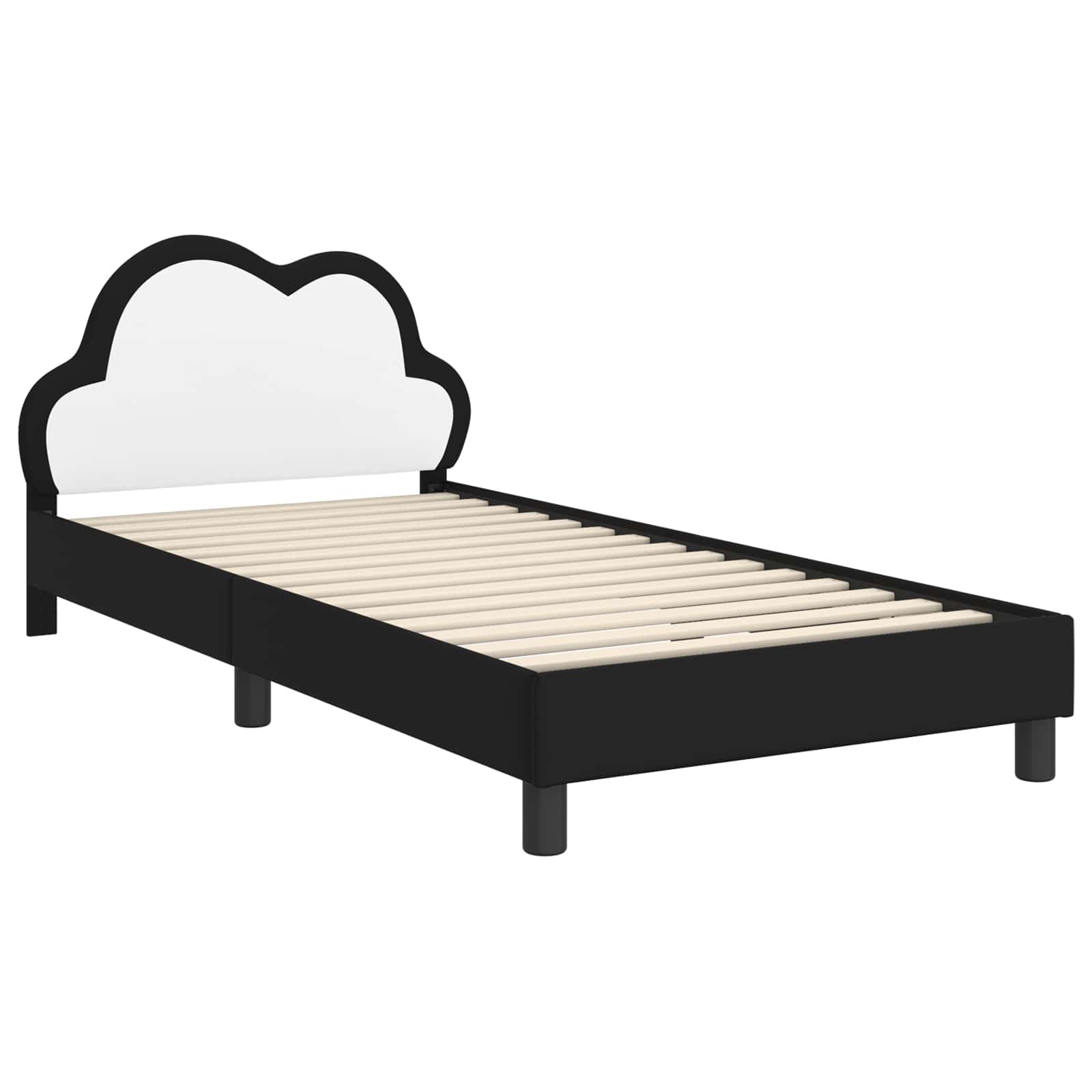 Krevetna konstrukcija s uzglavljem Crna 90 x 200 cm PU